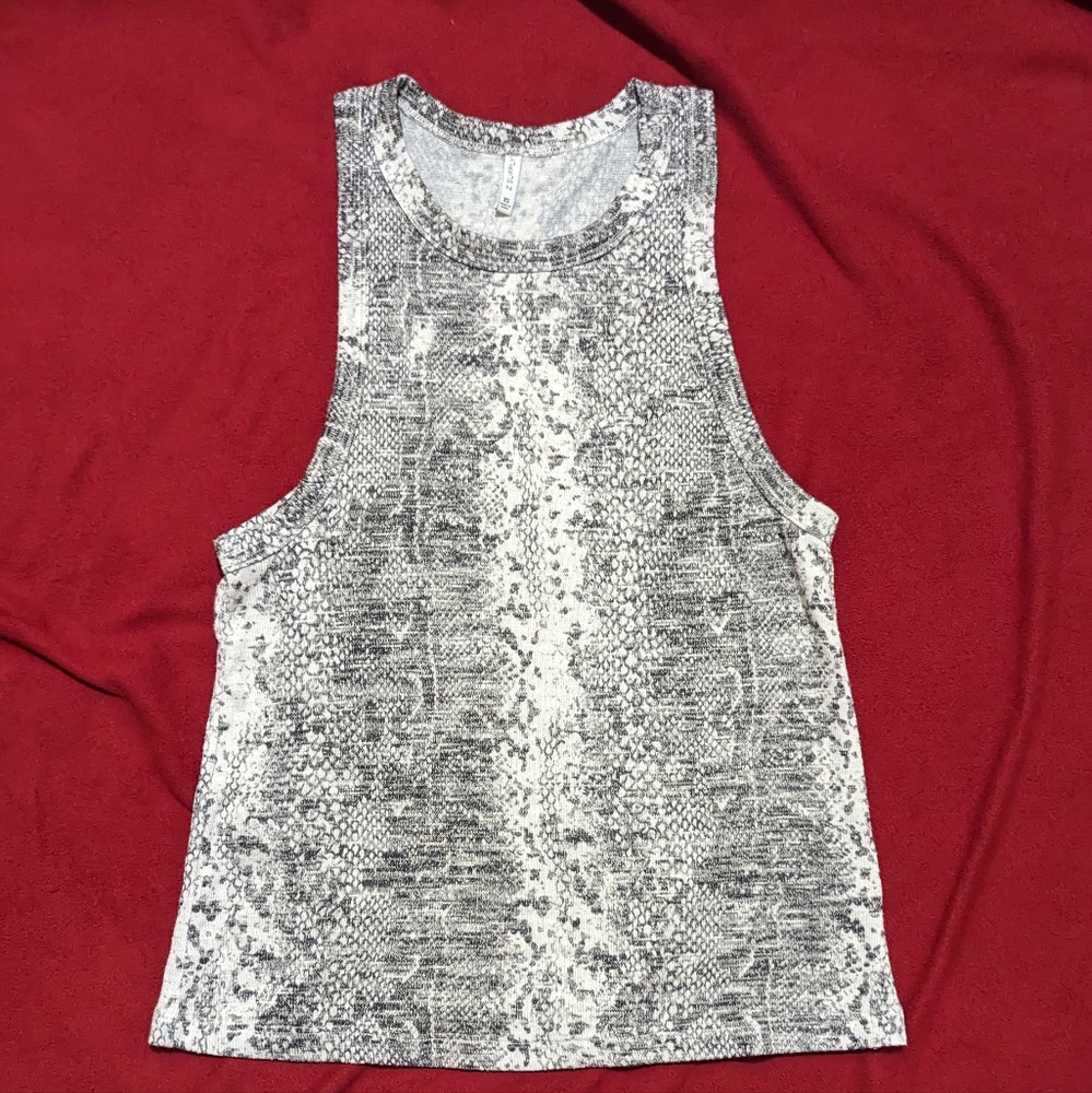 Women's Z Supply Racerback Tank Top Snakeskin Animal Sleeveless Animal XS EUC